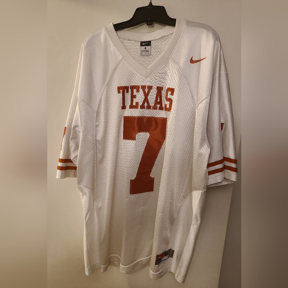 Nike White and Orange Texas Jersey